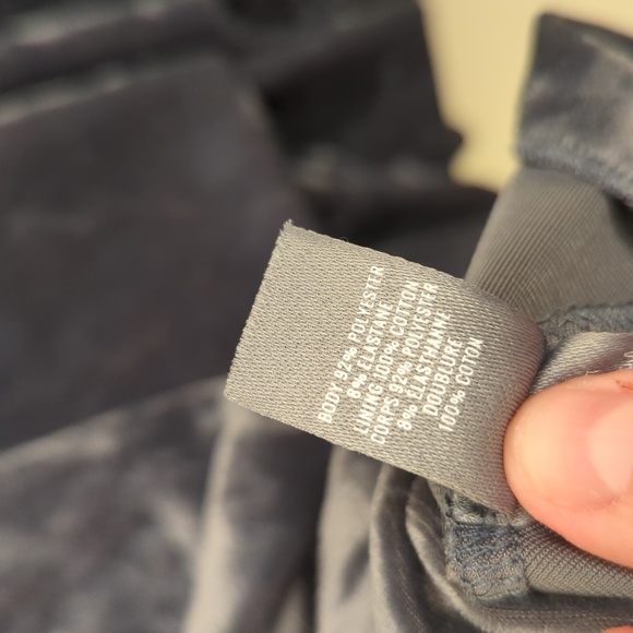 Aerie Navy Velvet Cropped Ruffle Tank - Picture 6 of 6